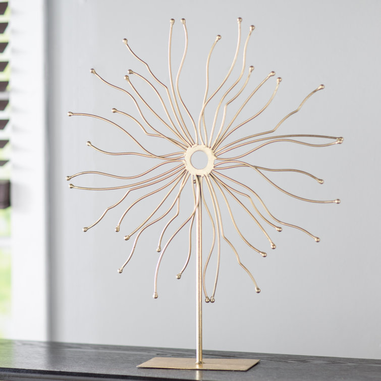 World Menagerie Soft Gold Metal Table Sculpture & Reviews Wayfair